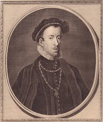 Portrait de Thomas Howard, 4e duc de Norfolk (1536-1572), gravure sur cuivre par John Goldar (1729-1795)