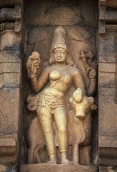 Relief représentant Parvati, temple Brihadisvara, Gangaikonda Cholapuram, Tamil Nadu, Inde