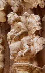 Espagne, Navarre, Ujué, Église de Santa Maria, Détail architectural