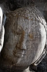 Sri Lanka, ancienne ville de Polonnaruwa, statue de Bouddha couché de Gal Vihara