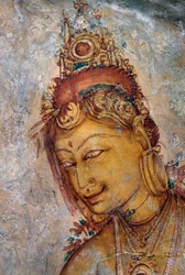 Les demoiselles de Sigiriya, fresque, site archéologique de Sigiriya