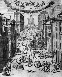 La peste à Milan en 1630 (gravure)