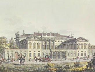 Vue de la Villa Reale dans les jardins publics de Milan
