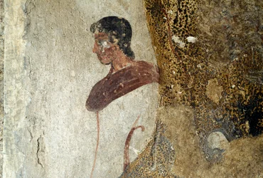 Jeune homme, détail de la fresque de Paestum, Campanie, Italie, civilisation grecque antique, Magna Graecia