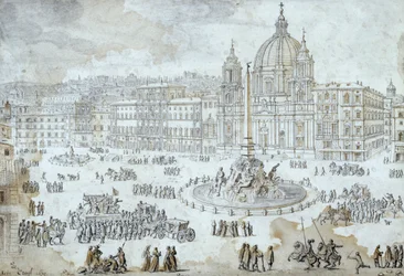 Piazza Navona à Rome, par Lievin Cruyl