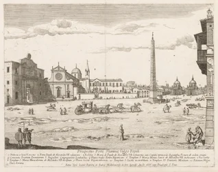 Piazza del Popolo de Prospectus Locurum Urbis Romae Insignium, 1666