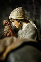 Panneau droit du retable, (détail) La Déposition de la Croix