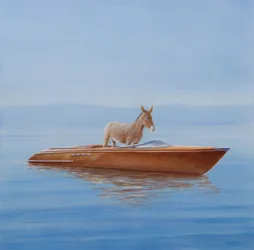 Âne dans une Riva, 2010