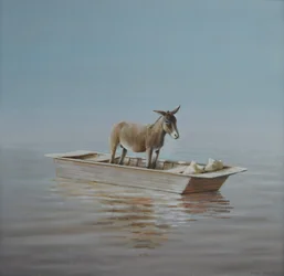 Âne sur la rivière
