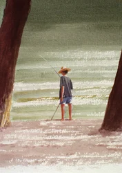 Henry pêchant, 1990