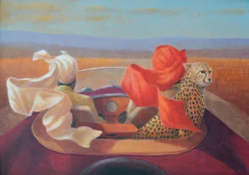 Sur la route, turbans et guépard