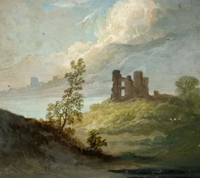 Ruine en pierre sur une colline [non daté]