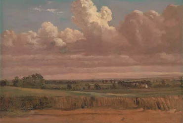 Paysage avec champ de blé, vers les années 1850