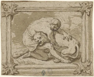 Hercule en combat avec le lion de Némée