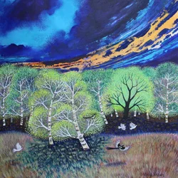 Ciel du soir, 2023 (acrylique sur toile)