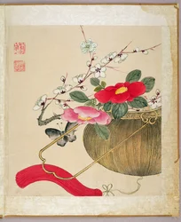 Une série de peintures de fleurs et d