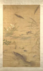 Fleurs, poissons et crabes, milieu du XVIe siècle