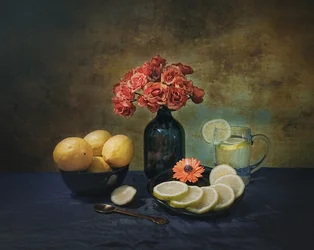 Citrons et roses élégants