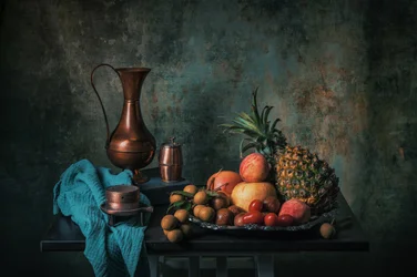 Fruits rustiques et cuivre