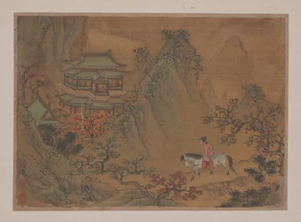 Paysage avec homme à cheval