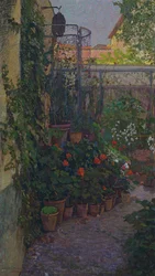 Le triptyque ou jardin en fleurs (panneau latéral) 1907