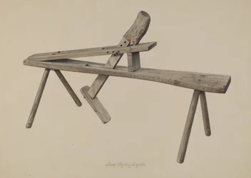 Banc de sculpteur sur bois, 1938