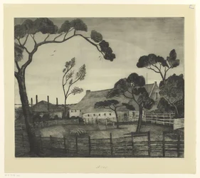 Paysage hollandais avec ferme et prairie