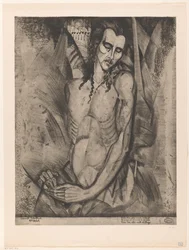 Homme nu aux yeux fermés