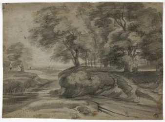 Paysage fluvial avec rives boisées