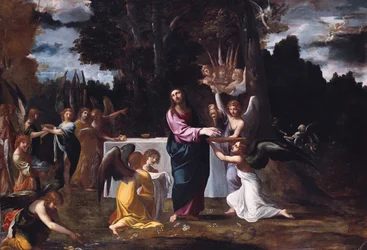 Christ dans le désert, servi par des anges