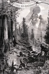 Frontispice du roman de Jules Verne 
