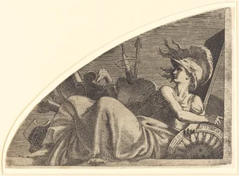 Bellone assise sur ses trophées