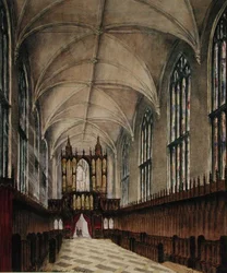 Intérieur de la chapelle du New College après les modifications de la fin du XVIIIe siècle, c.1870
