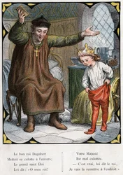 Illustration de Lorenz Frølich (1820-1908) pour la chanson populaire « Le Bon Roi Dagobert ». Édition J. Hetzel. Vers 1880.