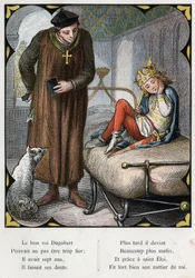 Illustration de Lorenz Frolich (1820-1908) pour la chanson populaire « Le bon roi Dagobert ». Édition J. Hetzel. Vers 1880. (Mal de dents)