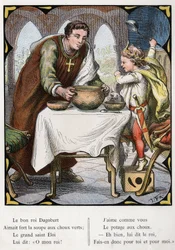 Illustration de Lorenz Frolich (1820-1908) pour la chanson populaire « Le bon roi Dagobert ». Édition J. Hetzel. Vers 1880