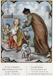 Illustration de Lorenz Frolich (1820-1908) pour la chanson populaire "Le Bon Roi Dagobert". Édition J. Hetzel. Vers 1880.