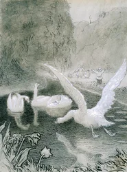 Le Vilain Petit Canard, illustration de Lorenz Frolich pour le conte de Hans Christian Andersen
