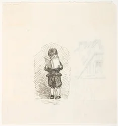 Garçon lisant un livre