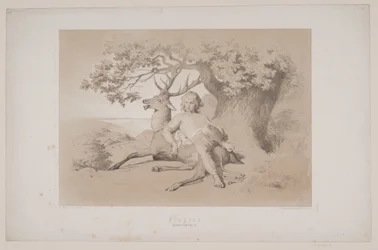 La fuite, p. 23, illustration pour "Hjortens Flugt" de Christian Winther