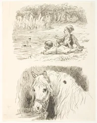 Deux esquisses pour des illustrations de Skarnbassen