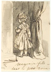 La fille désobéissante au coin de la honte