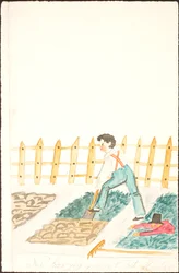 Potager avec un garçon