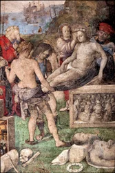 Vie de Sainte Cécile : Enterrement de Saint Valérien et Saint Tiburce (détail)