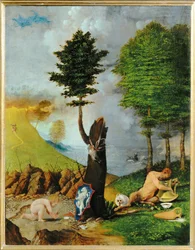 Allégorie de la vertu et du vice (peinture sur bois)