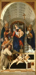 Madone avec Enfant et Saints Dominique, Grégoire et Urbain