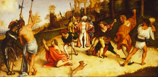 Le Martyre de Saint Étienne, division du Retable de Martinengo par Lorenzo Lotto (détail)
