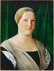 Portrait de femme (painting on wood)