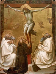 Christ en croix avec les saints Benoît, François et Romuald