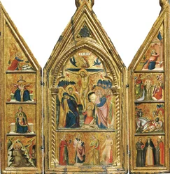 Triptyque portable avec une Crucifixion centrale
